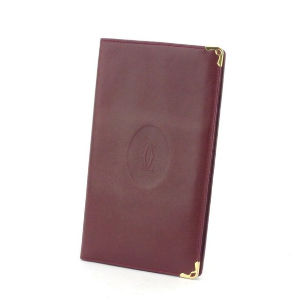 Cartier length wallet mast line Bordeaux leather Auth used T17439 - Picture 1 of 9